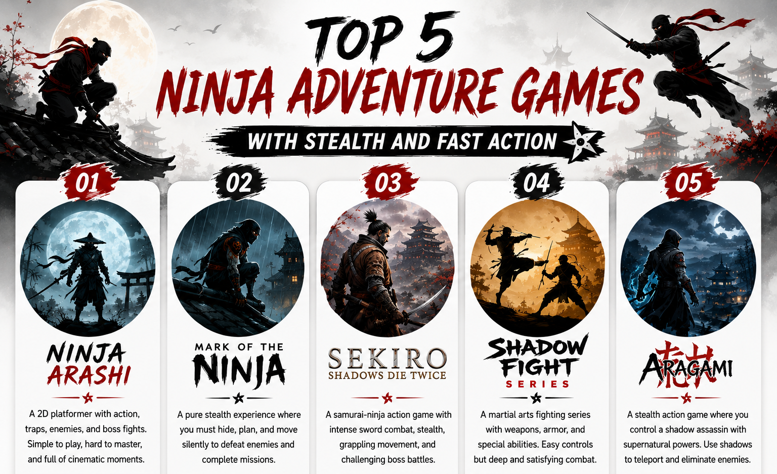 Top 5 Ninja Adventure Games with Stealth, Combat, and Fast Action