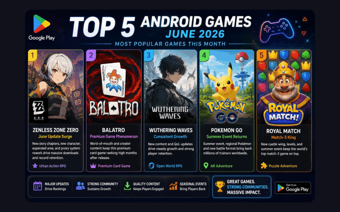 Top 5 Gaming Apps on Play Store June 2026