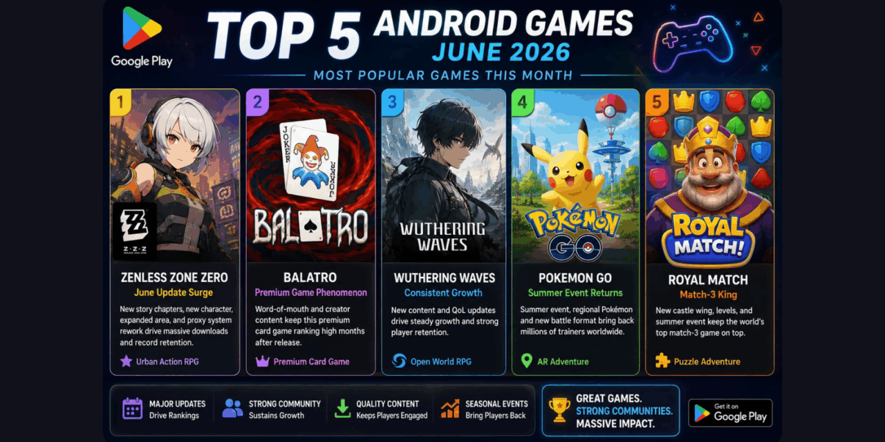 Top 5 Gaming Apps on Play Store June 2026